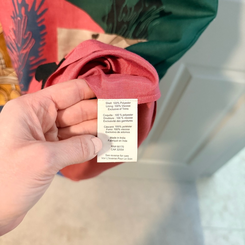 NEW ANTHROPOLOGIE: Safari Colorblock Print Shift Dress-Coral, Green, Blue, Black - Picture 6 of 9